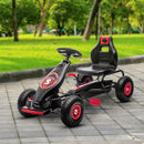Red Kids Pedal Go Kart with Adjustable Seat and Inflatable Tyres