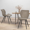 Brown PU Leather Racing-Style Dining Chairs Set of 2