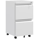 White Steel 2-Drawer Lockable Filing Cabinet for Letter, A4, Legal Size