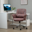 Red Swivel Office Desk Chair with Armrest and Wheels