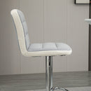 Adjustable Swivel Bar Stools Set of 2, Fabric and Faux Leather, Light Grey