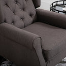 Brown Retro Wingback Armchair with Button Tufted Design