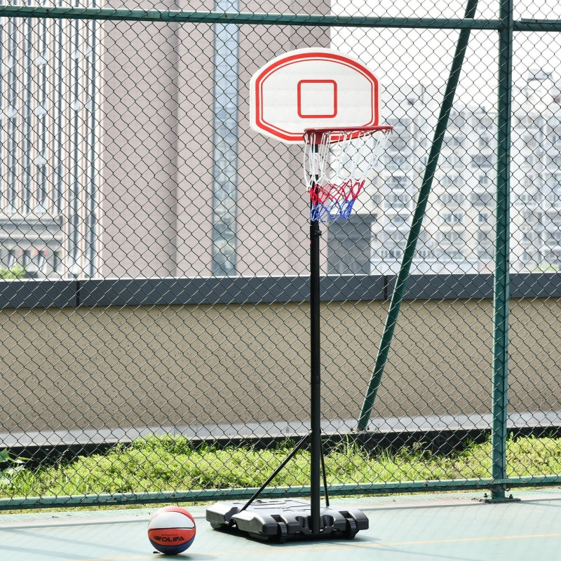 Adjustable Height Portable Basketball Stand with Sturdy Rim and Large Wheels - Blue