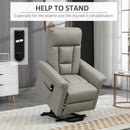 Grey Power Lift Recliner Chair for Elderly with Remote Control