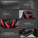 Red Gaming Chair with Lumbar Support, Footrest, and Headrest