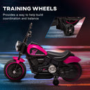 Kids Pink Electric Motorbike with Training Wheels - Easy Start