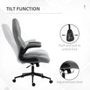 Light Grey Home Office Desk Chair with Armrests and Swivel Seat