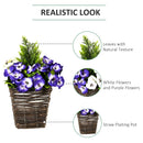 Set of 2 White Artificial Orchid Plants in Wicker Baskets