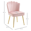 Blush Velvet Accent Chair with Gold Metal Legs, Modern Vanity Chair