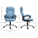 Blue Linen Fabric Office Chair with Adjustable Height and Swivel Wheels