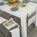 White 3-Piece Dining Set with Table and Benches for Compact Spaces
