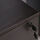 Black Wood Grain 2-Drawer Locking Office Filing Cabinet