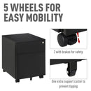 Black 2-Drawer Lockable Steel File Cabinet for A4/Letter/Legal Files