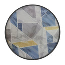 Multicolour Round Garden Table with Glass Printed Top - 60cm