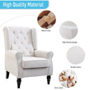Retro Cream White Wingback Accent Chair for Living Room and Bedroom