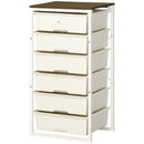 White 6-Drawer Tall Storage Chest for Bedroom and Living Room
