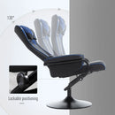 Blue Gaming Chair Set with Footrest, Headrest, and Lumbar Support