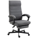 Grey Fabric Swivel Office Chair with Adjustable Height and Wheels
