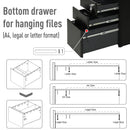 Steel 3-Drawer Rolling Filing Cabinet for A4, Letter, Legal Files - Black