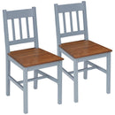 Grey Slat Back Dining Chairs Set of 2, Pine Wood, Kitchen & Dining Room