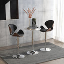 White Round Adjustable Height Bar Table - Swivel Top Metal Frame