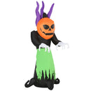 Orange Inflatable Halloween Ghost with LED Lights - Scary Outdoor Party Decor