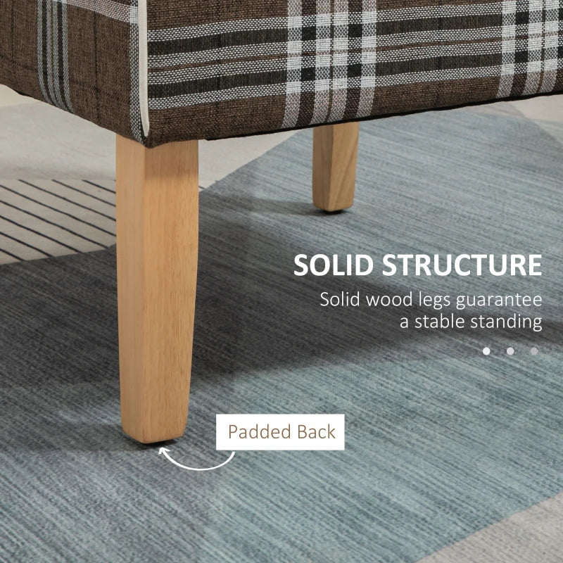 Brown Modern Dining Chair with Pillow and Rubber Wood Legs
