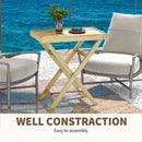 Wooden Garden Table - Natural Wood Finish, 44 x 68cm