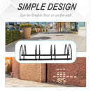 Black Bike Parking Rack - Wall or Floor Mount Bicycle Storage (4 Racks)