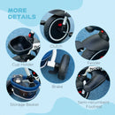 Blue Kids Tricycle with Rotatable Seat & Adjustable Push Handle