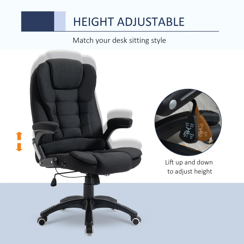 Black Ergonomic Office Chair with Armrests & Adjustable Height
