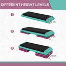 3-Level Aerobic Step Set - 10/15/20cm - Non-Slip - Compact - Home Workout Steppers - Black