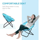Blue Folding Padded Saucer Moon Chair for Outdoor Activities