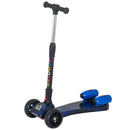 Blue Kids 3-Wheel Scooter with Flashing Wheels and Music