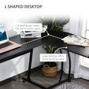 Black L-Shaped Computer Desk - Minimalist Home Office Workstation