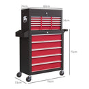 Red 19-Drawer Rolling Tool Chest