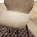 Velvet Dining Chairs, Set of 2, Light Brown Metal Leg Chairs