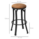 Brown Microfiber Breakfast Bar Stools, Set of 2 with Footrest