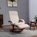 Beige Swivel Reclining Chair with Footrest