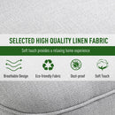 Grey Fabric Upholstered Single Tub Chair with Pillow and Solid Wood Legs