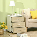 Oak 3-Drawer Modern Bedside Table