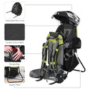 Black Baby Hiking Backpack Carrier with Hip Seat & Rain Cover