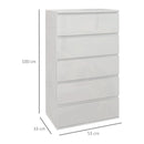 Modern White 5-Drawer Chest of Drawers for Bedroom Storage
