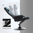 Blue Gaming Chair Set with Footrest - Recliner with Headrest and Lumbar Support