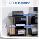 Black Mobile Printer Stand with CPU Stand and Drawer