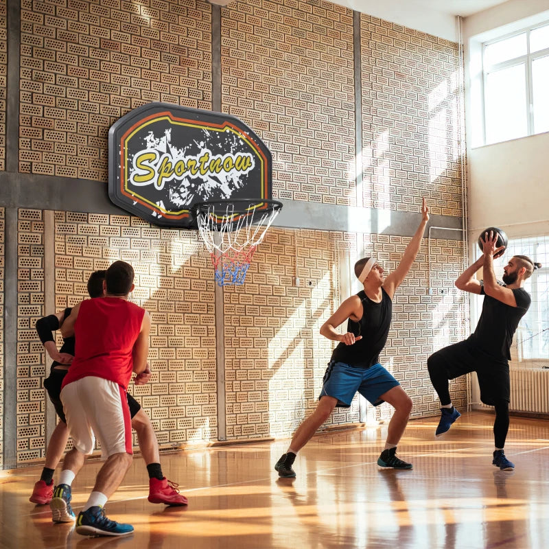 Red & Yellow Wall Mounted Mini Basketball Hoop Set for Teens & Adults