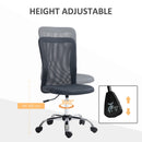 Dark Grey Mesh Office Chair with Adjustable Height and Swivel Wheels