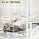 Large Grey Rabbit Hutch with Door and Divider