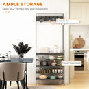 Grey Marbled Industrial Coat Stand with Shoe Storage