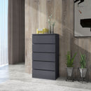 Modern Grey 5-Drawer Chest of Drawers for Bedroom Storage